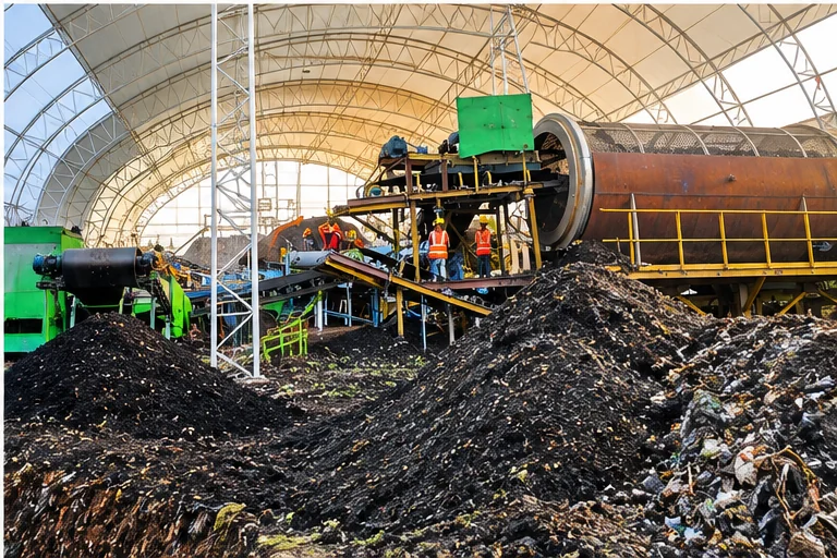 C&D waste material recovery and processing line
