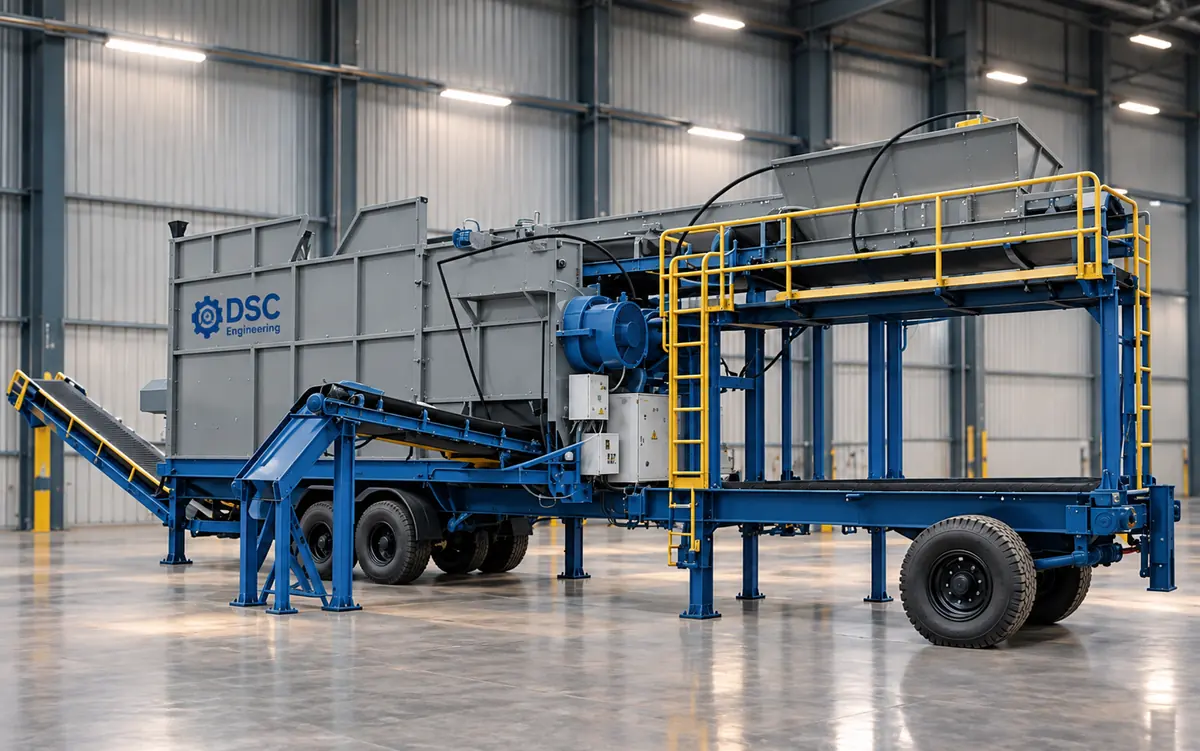 Waste sorting conveyor line